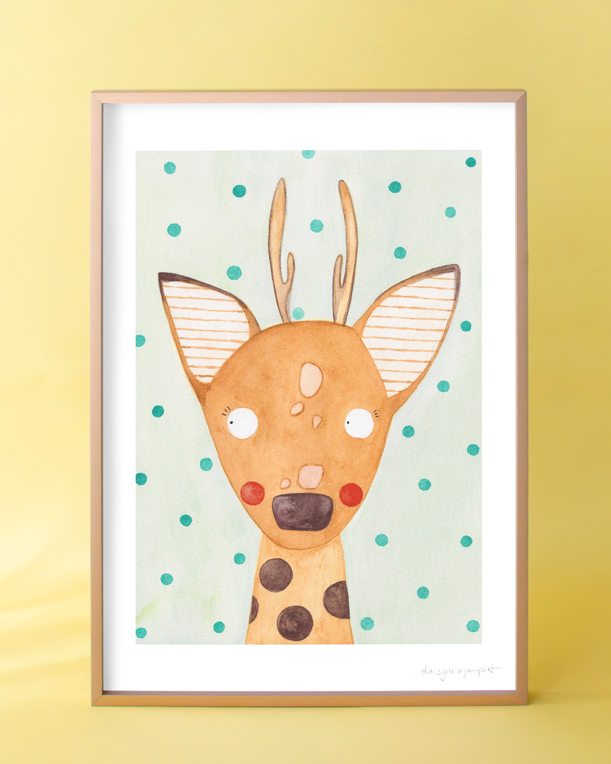 Aquarell Waldtier Reh im bunten Set