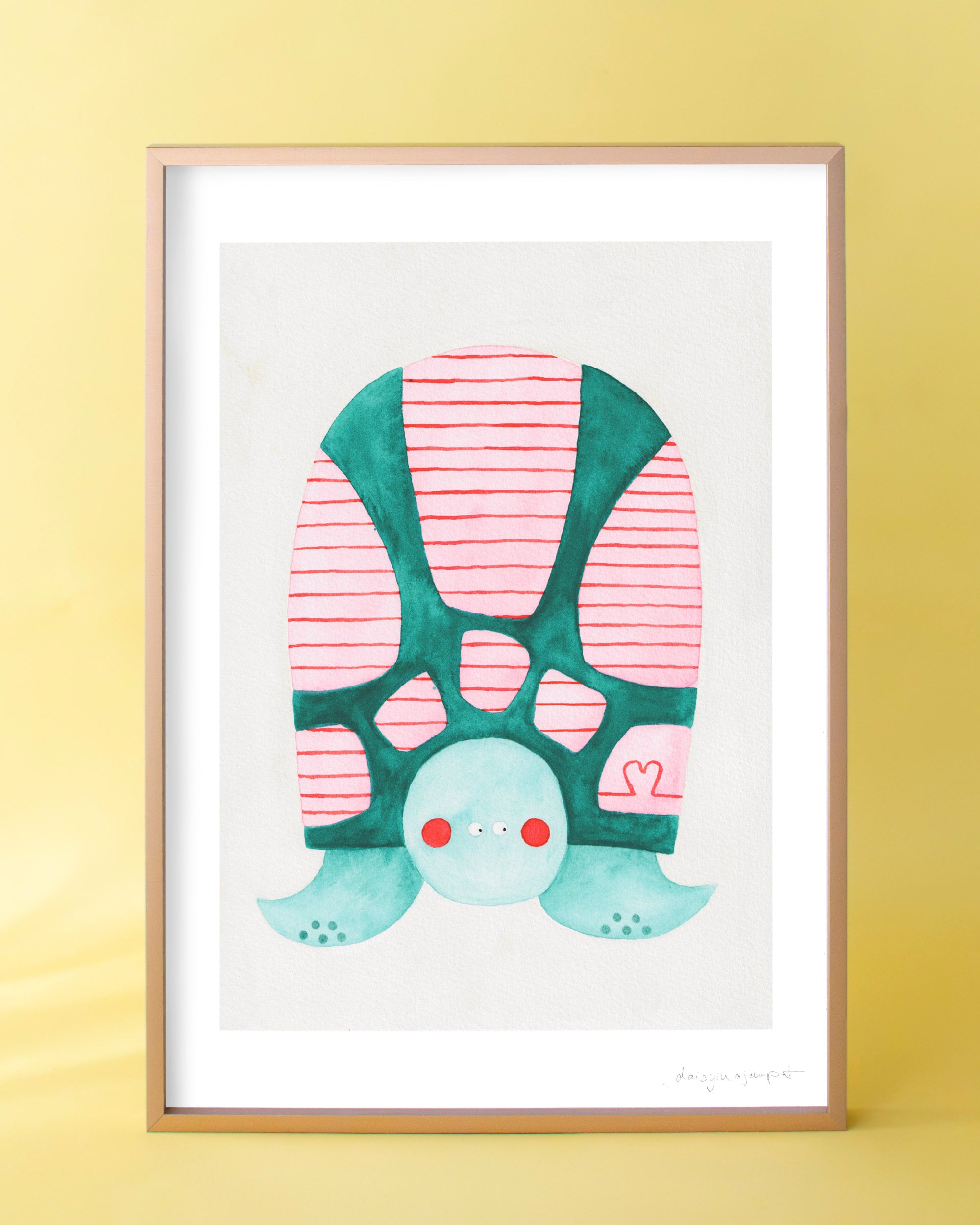 Schildkröte Aquarellprint Kinderzimmer von der Münchner Illustratorin Kathrin Boll