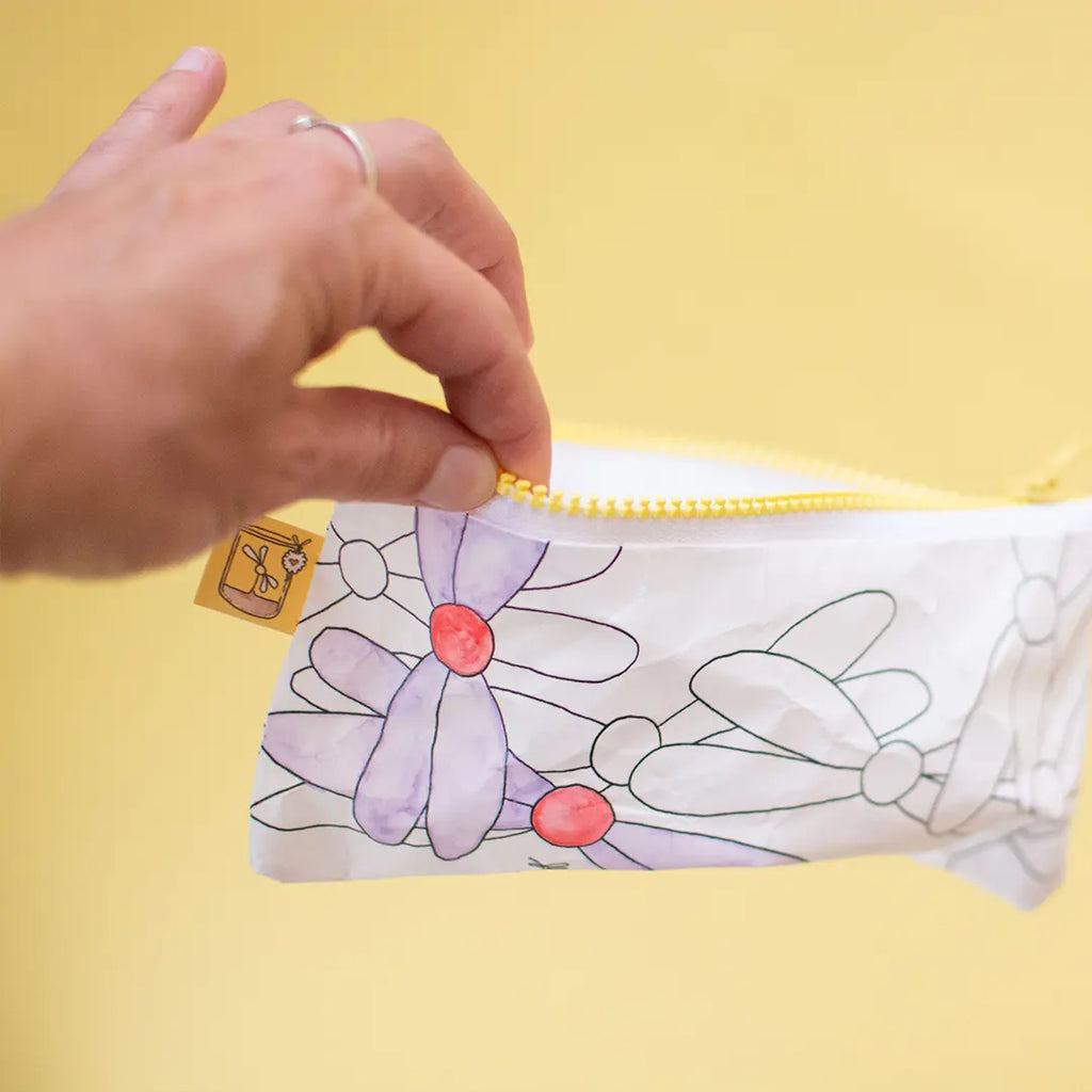 Stiftemäppchen zum Ausmalen "Blumenschmusen" - Handarbeit
