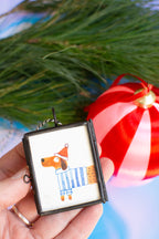 Mini-Aquarell Weihnachtsdackel