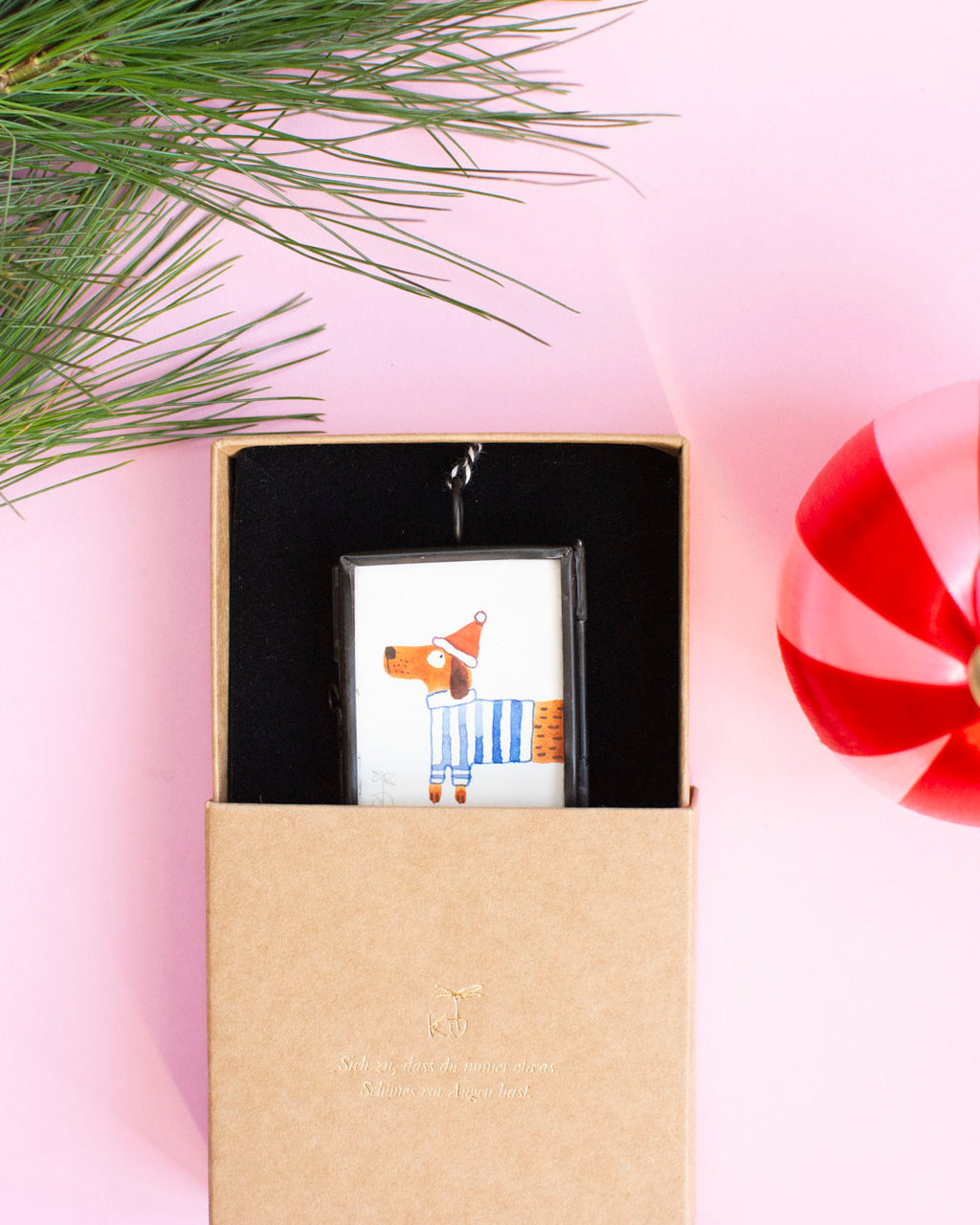 Mini-Aquarell Weihnachtsdackel