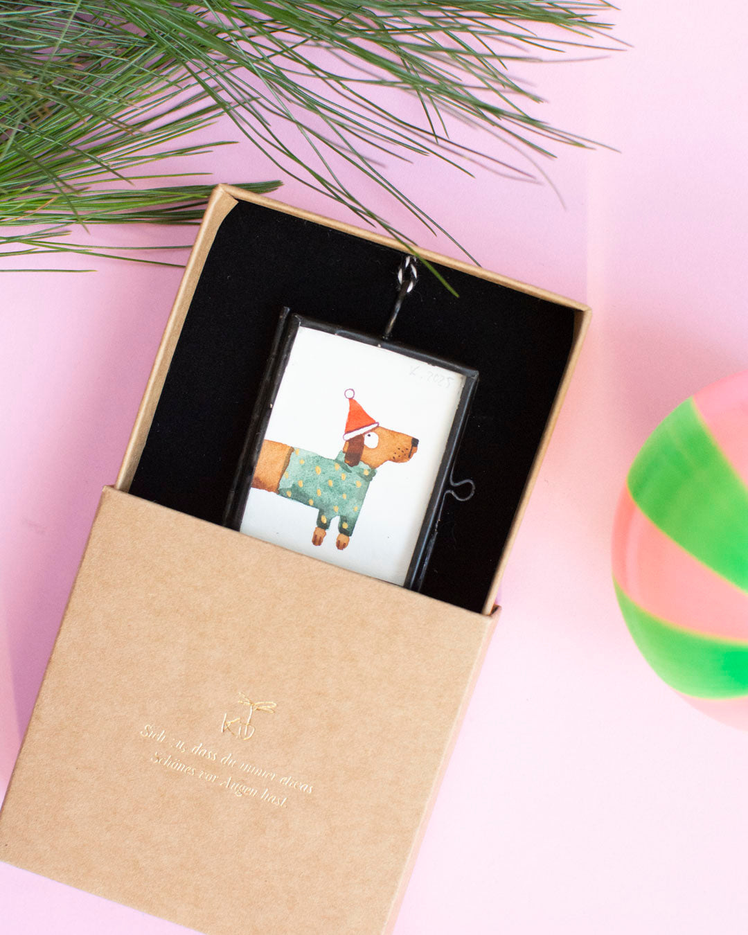 Mini-Aquarell Weihnachtsdackel