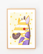 Aquarell Print bunte Giraffe von der Münchner Illustratorin Kathrin Boll