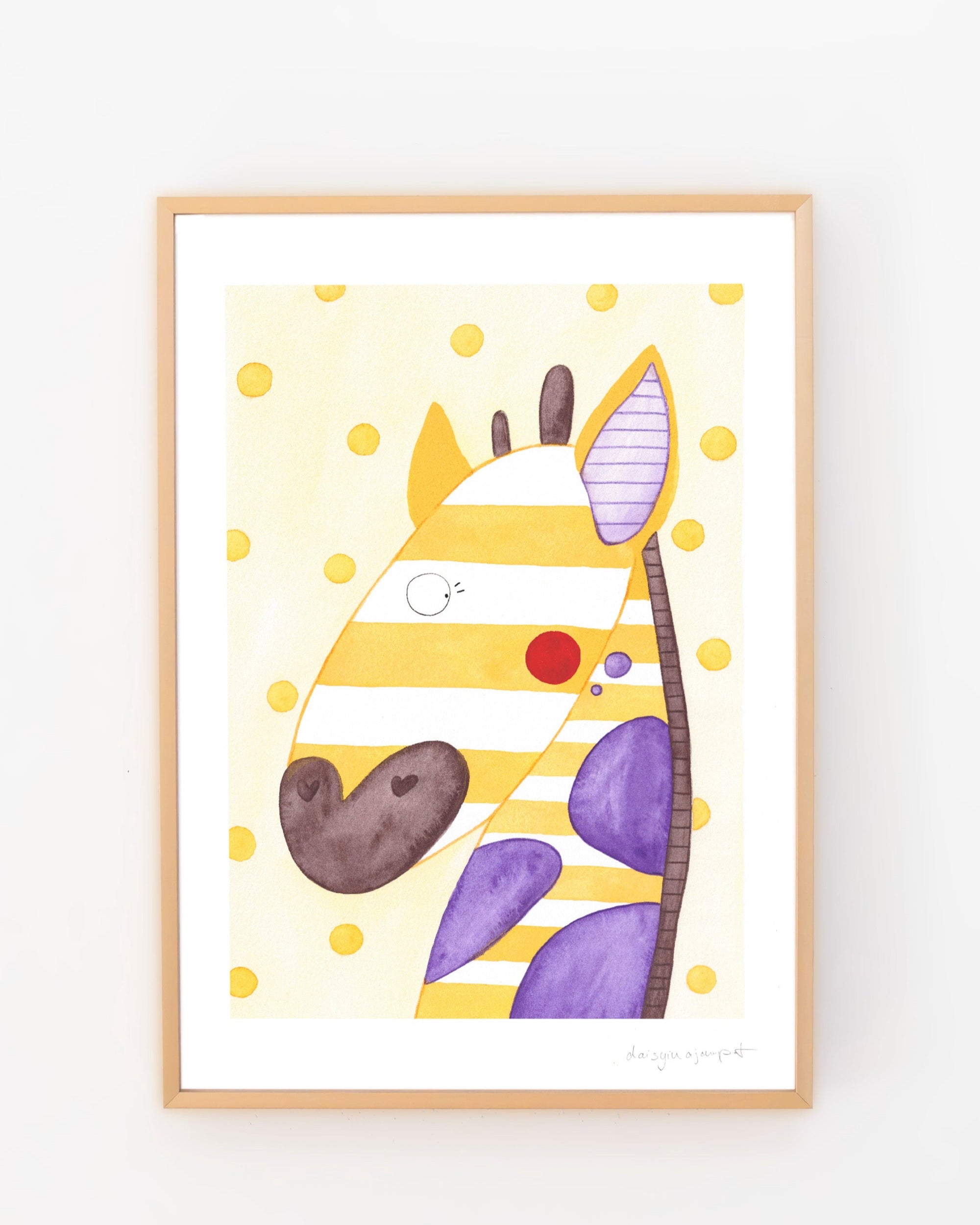 Aquarell Print bunte Giraffe von der Münchner Illustratorin Kathrin Boll