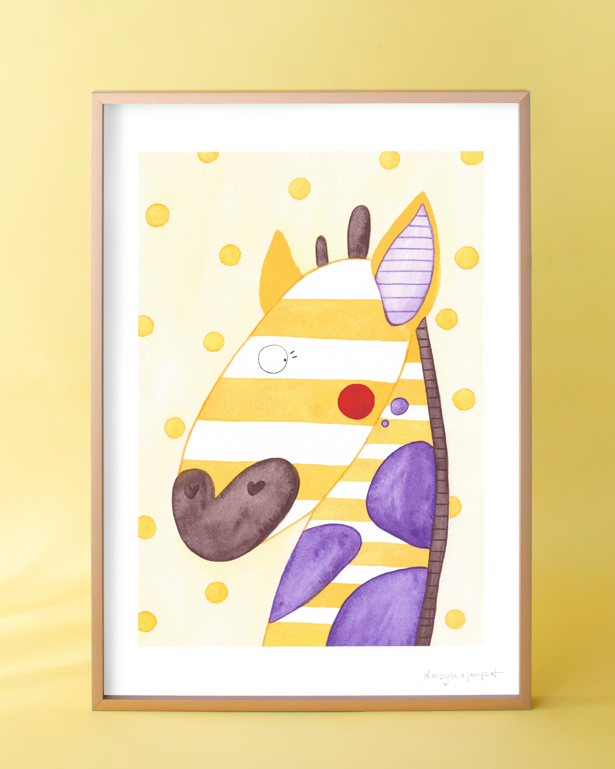 Aquarell Print Giraffe von der Münchner Illustratorin Kathrin Boll